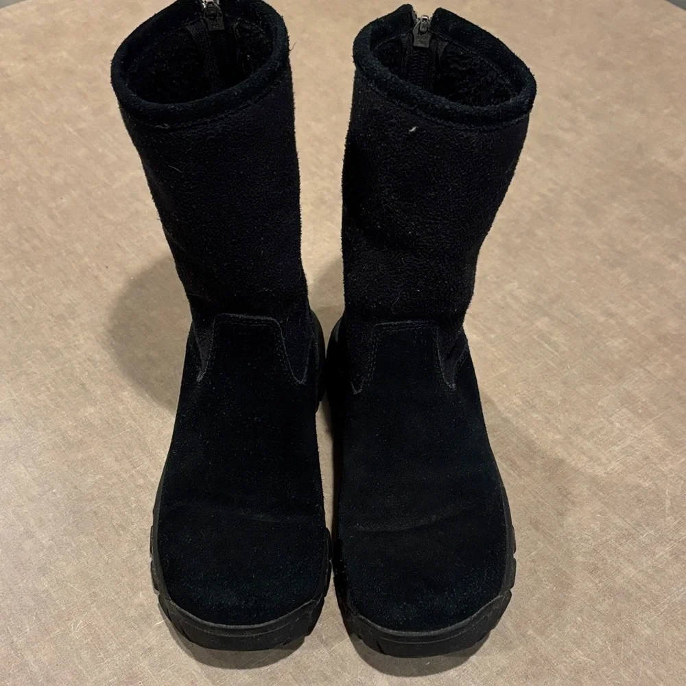 Lands' End Black Suede Boots shrerpa/fleece lined